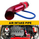 Cold Air Intake Pipe, 76mm/63mm Universal Car Cold Air Intake Turbo Filter Aluminum Alloy Automotive Air Filter Induction Flow Hose Pipe Kit (Red)