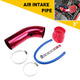 Cold Air Intake Pipe, 76mm/63mm Universal Car Cold Air Intake Turbo Filter Aluminum Alloy Automotive Air Filter Induction Flow Hose Pipe Kit (Red)