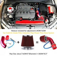 Universal Cold Air Intake System - High Performance Red Aluminum Intake With Heat Shield