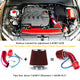 Cold Air Intake Pipe, 76mm/63mm Universal Car Cold Air Intake Turbo Filter Aluminum Alloy Automotive Air Filter Induction Flow Hose Pipe Kit (Red)