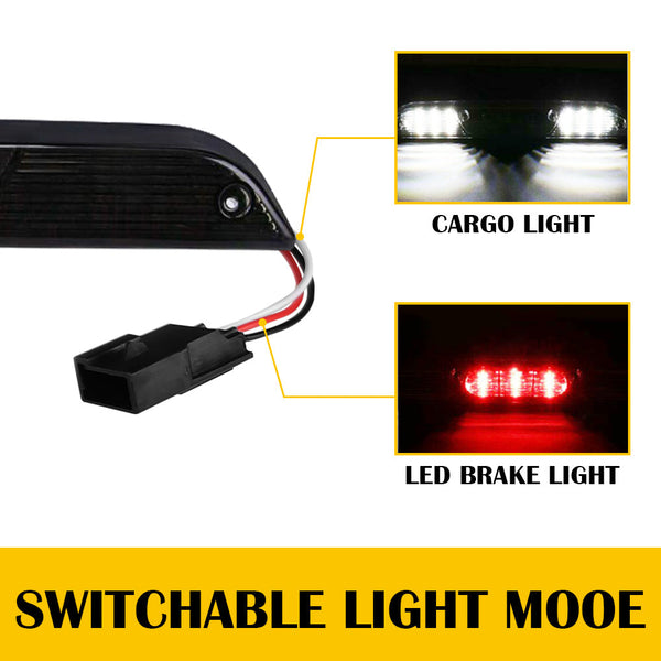 Compatible With 15-20 Ford F150 Smoked Lens Full LED High Mount Third Brake/Stop Light Assembly