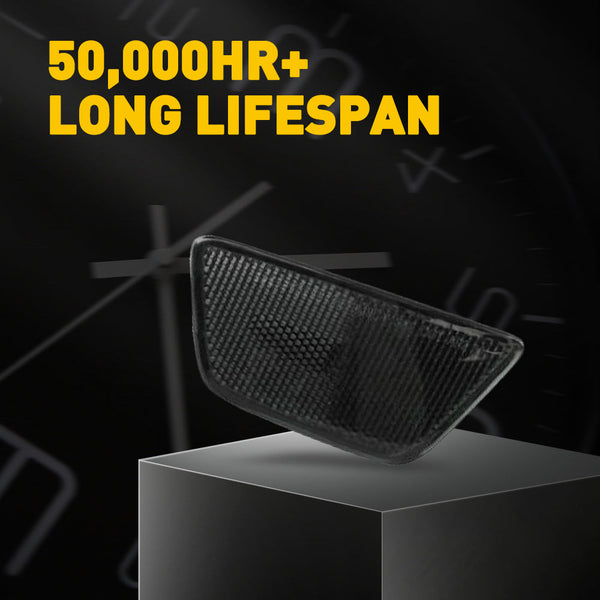 Compatible with Chevy Cruze, Front Bumper Mounted Side Marker Light Assembly (Smoke)