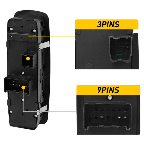 Interruptor principal de ventana eléctrica, lado delantero izquierdo del conductor (control de cuatro puertas) se adapta a Ram2009 2010 2011 2012 Dodge Ram 1500 2500 3500#OEM 4602863AD,4602863AC,4602863AB Interruptor principal de ventana eléctrica, lado delantero izquierdo del conductor (control de cuatro puertas) se adapta a Ram2009 2010 2011 2012 Dodge Ram 1500 2500 3500#OEM 4602863AD,4602863AC,4602863AB