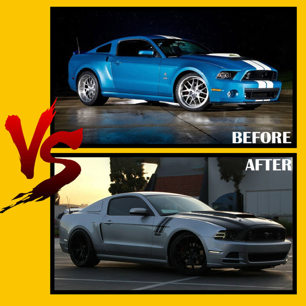 For 10-14 Ford Mustang LED Front & Rear Fender Side Marker Light Smoke Lens, White