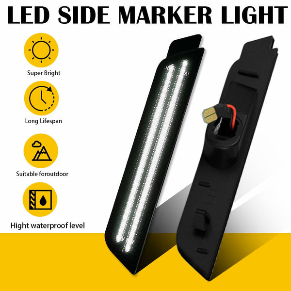 For 10-15 Chevy Camaro Side Marker Light White LED Front Rear Bumper Lamp