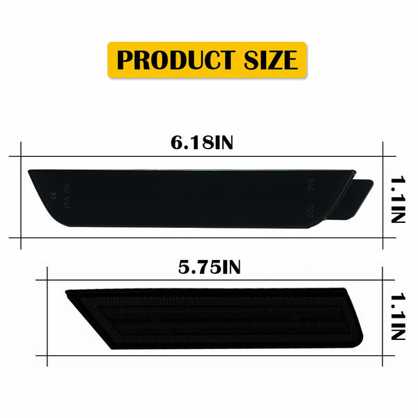 Smoked Lens White LED Front Bumper Side Marker Light For 2010-2015 Chevy Camaro – Pair