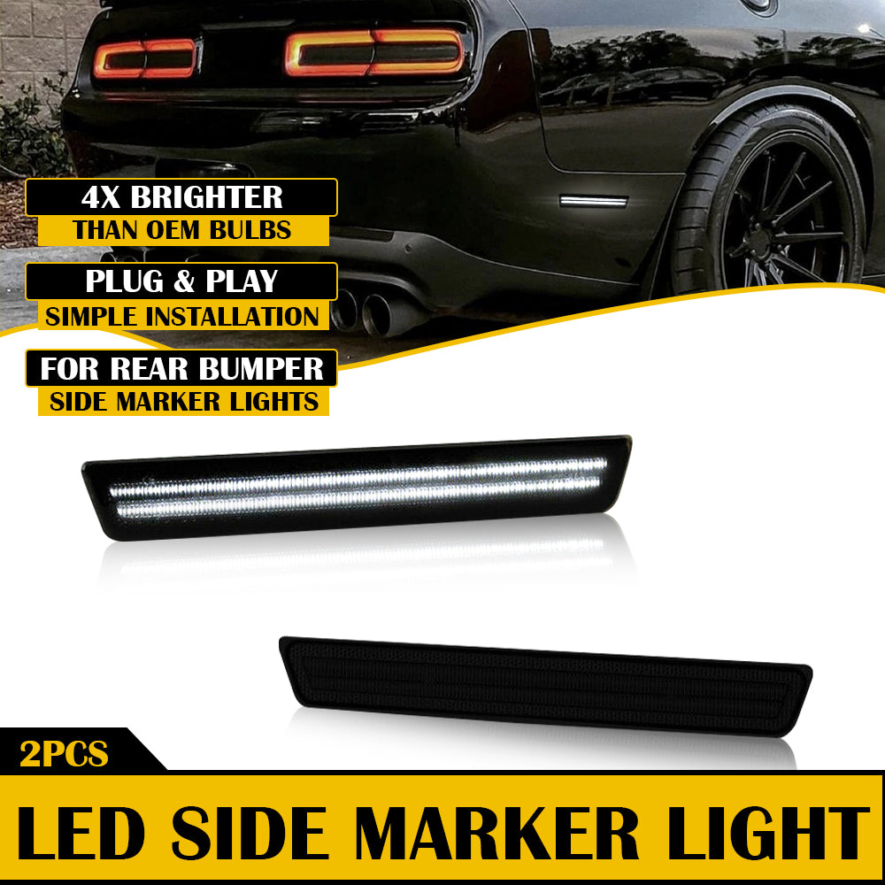 For 15-22 Dodge Challenger Front & Rear Bumper LED Side Marker
