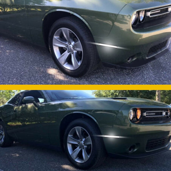 For 15-22 Dodge Challenger Front Bumper LED Side Marker Light, Smoke