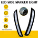 For 15-22 Dodge Charger White LED Front & Rear Side Marker Lights, 4pcs