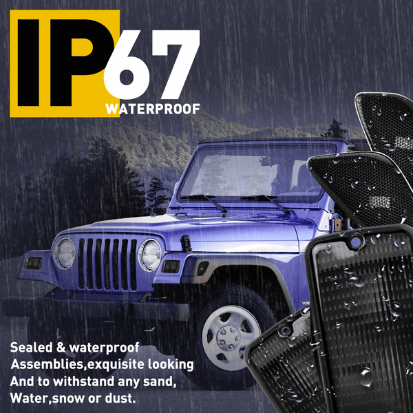 For 1997-2006 Jeep Wrangler TJ Front Bumper Turn Signal / Side Marker Light Housing Kit