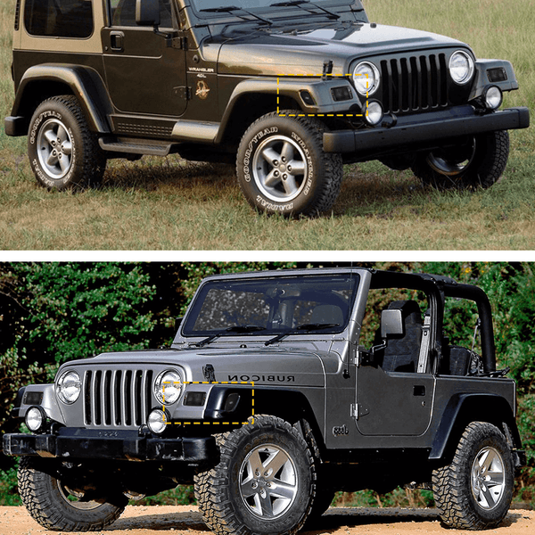 For 1997-2006 Jeep Wrangler TJ Front Bumper Turn Signal / Side Marker Light Housing Kit