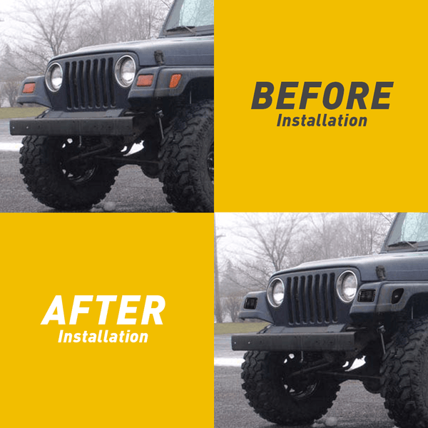 For 1997-2006 Jeep Wrangler TJ Front Bumper Turn Signal / Side Marker Light Housing Kit