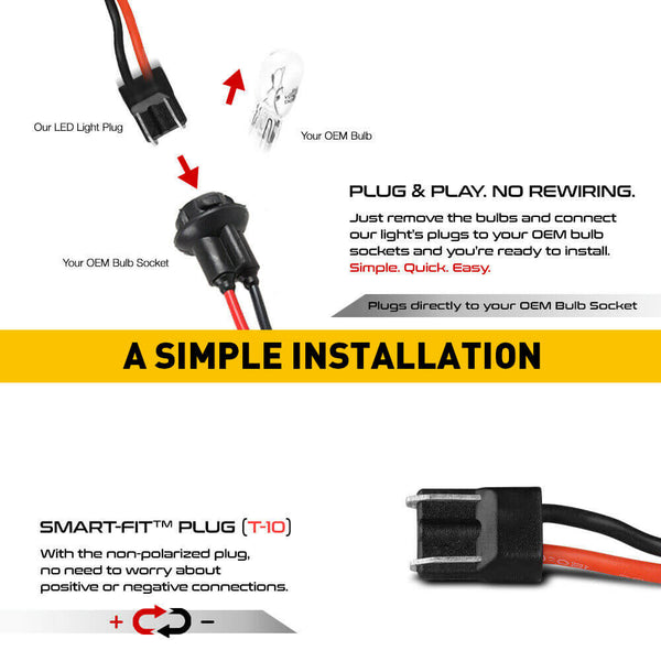 For 2003-2009 HUMMER H2 Front Rear LED Side Marker Light Kit Amber/Red, 4pcs