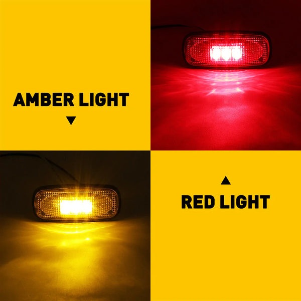 For 2003-2018 Dodge RAM 2500 3500 Red & Yellow Fender LED Side Marker Lights