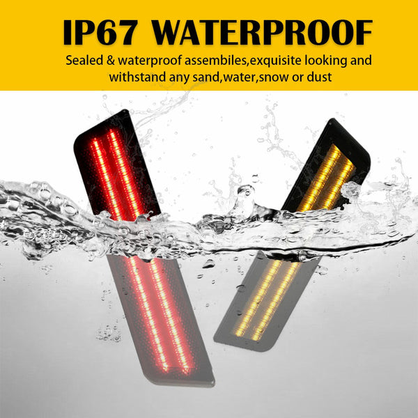 For 2008-2014 Dodge Challenger Smoke Front & Rear Bumper Side Marker Lights