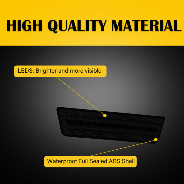 For 2008-2014 Dodge Challenger Smoke Front & Rear Bumper Side Marker Lights