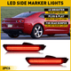 For 2010-2015 Chevy Camaro Red Amber Smoked Lens LED Side Marker Lights
