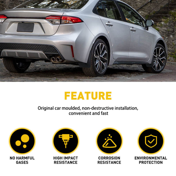 For 2020-2021 Toyota Corolla Mud Flaps 4pcs Fits 4door Sedan (Not Fit Trek Hybrid)