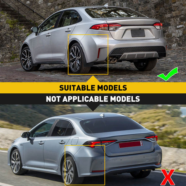 For 2020-2021 Toyota Corolla Mud Flaps 4pcs Fits 4door Sedan (Not Fit Trek Hybrid)