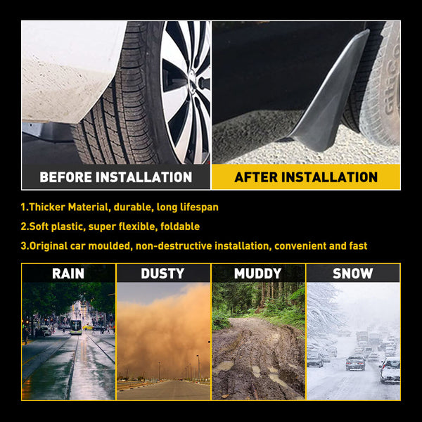 For Honda Accord Mud Flaps Fits 03-07 Accord Sedan 4-Door (4pcs)