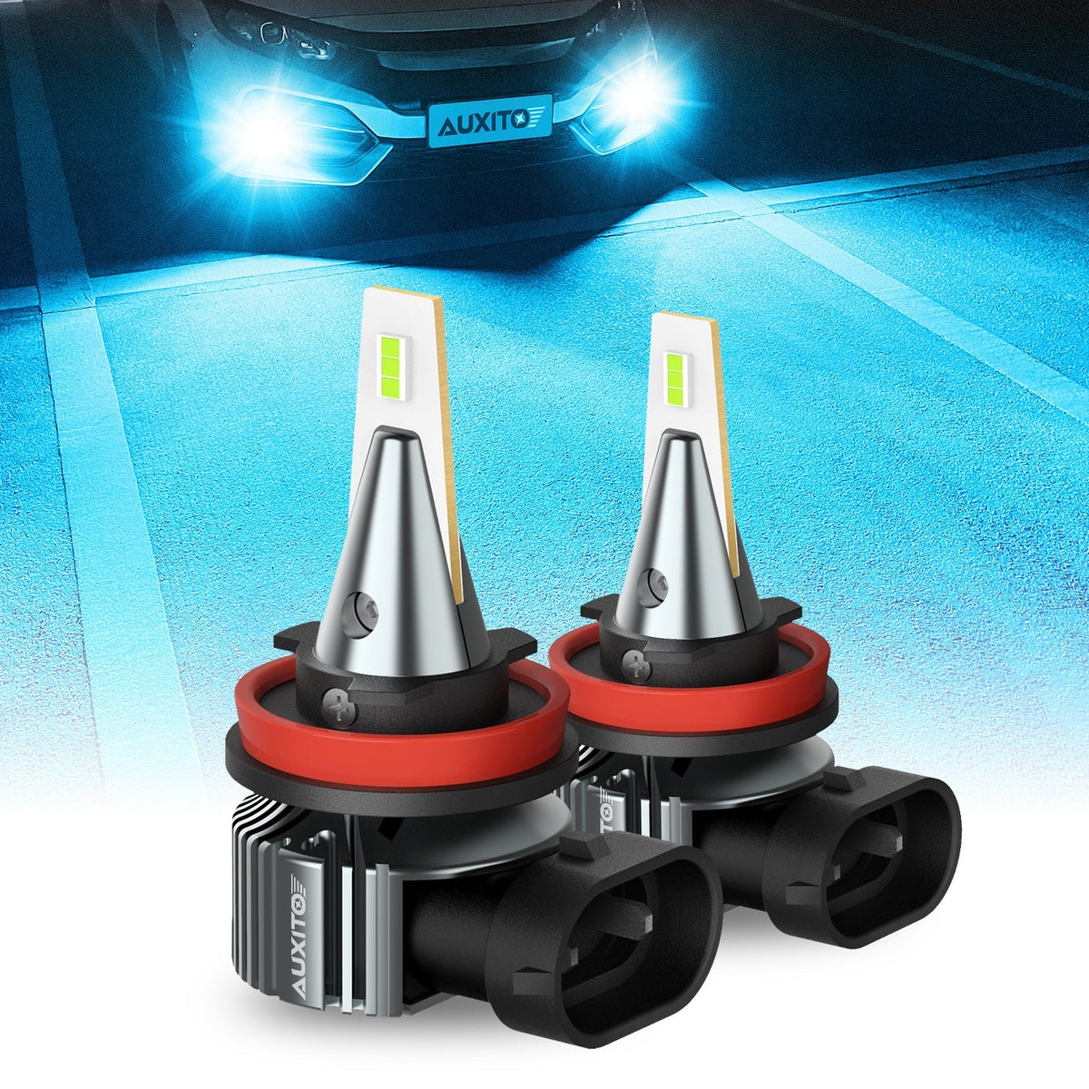 H11 H8 LED Fog Light Bulbs 8000K Ice Blue — AUXITO