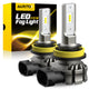 H11 H8 H9 LED Fog Light Bulbs, Fanless Design, 6000 Lumens 6500K Cool White