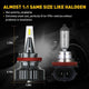 H11/H9/H8 LED High&Low Beam Forward Lighting Bulbs , 80W 16,000 Lumens Super Bright, Mini Sized Ultra with Cooling Fan