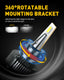 H11B LED Light Bulbs, 400% Brighter, Mini Size, 80W 16,000LM Per Pair, CanBus Ready, Beam Adjustable Lamp