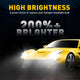 H4/9003/HB2 Wireless LED High&Low Beam Forward Lighting Bulbs, 12,000LM/Set 52W Bulbs