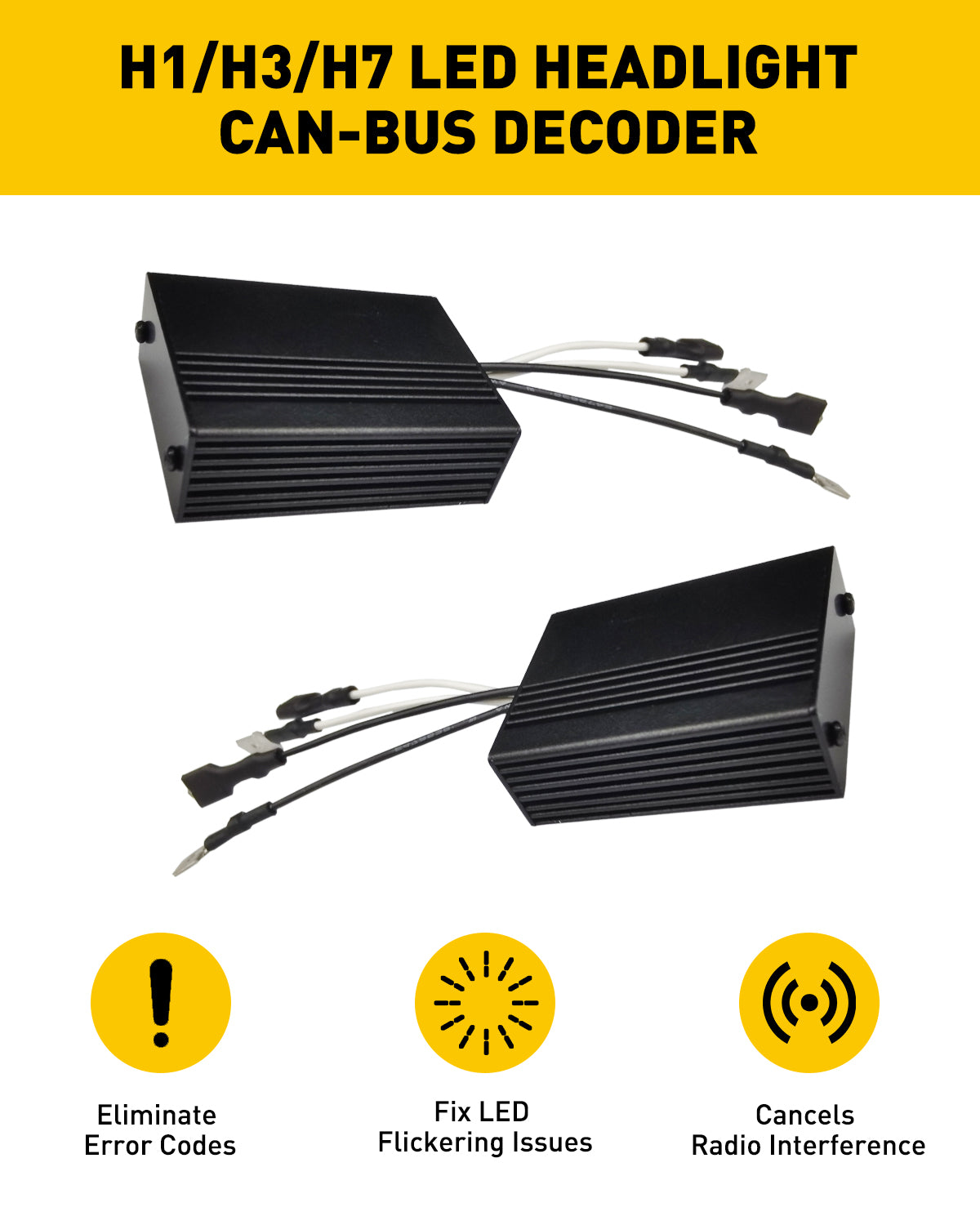 2 Pcs Décodeur LED Canbus H7 Anti-Flicker - Résistances Annulateur D'Erreur Phares