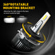 H7 LED Bulbs with Retainer Adapter for VW BMW Mercedes Benz 16000LM 6500K