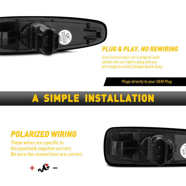 LED Front Fender Signal Lights for Mitsubishi Lancer Evolution X Mirage Outlander Sport Smoked Lens