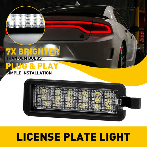 LED License Plate Lights for Dodge Charger Challenger Chrysler Waterproof License Plate Light Kits Xenon White Light