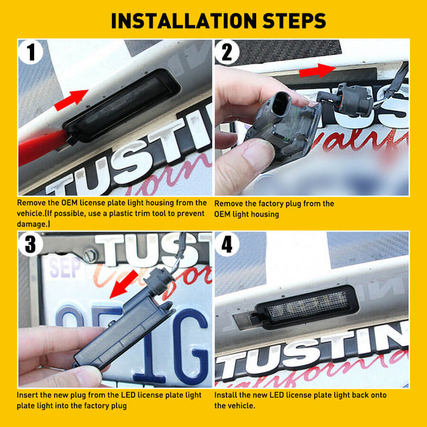 LED License Plate Lights for Dodge Charger Challenger Chrysler Waterproof License Plate Light Kits Xenon White Light