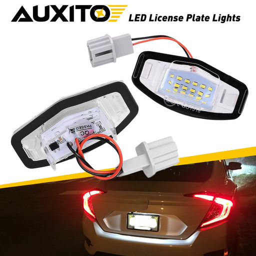 LED License Plate Lights for Honda Acura Models Waterproof Rear License Plate Light Kits Xenon White Light