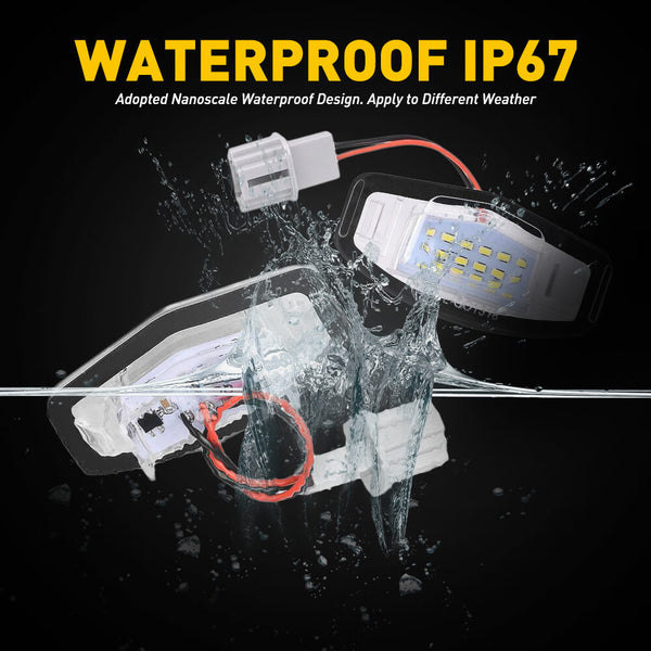 LED License Plate Lights for Honda Acura Models Waterproof Rear License Plate Light Kits Xenon White Light