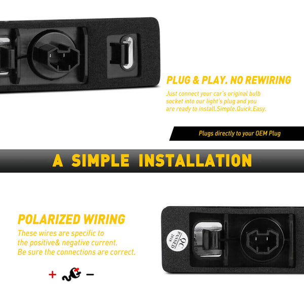 LED License Plate Lights for Toyota and Lexus Models Waterproof License Plate Light Kits Xenon White Light