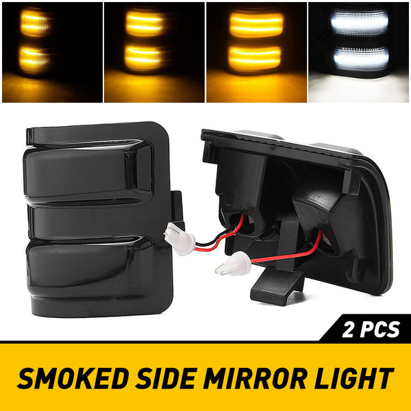 LED Switchback Mirror Light Dynamic Amber Turn Signal Light and White LED Parking Light For 2008-2016 F250 F350 F450 F550 Super Duty, 2pcs