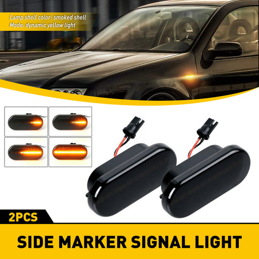 Sequential Amber LED Side Marker Signal Light Compatible with VW MK4 Golf Jetta GTI R32 Beetle