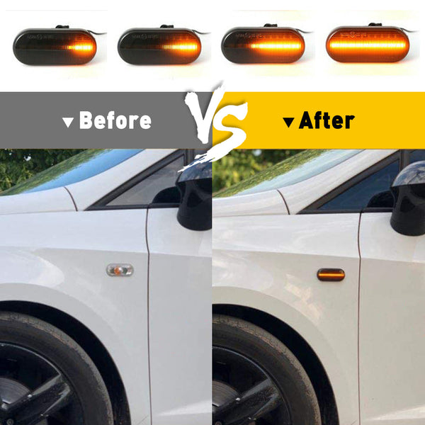 Sequential Amber LED Side Marker Signal Light Compatible with VW MK4 Golf Jetta GTI R32 Beetle