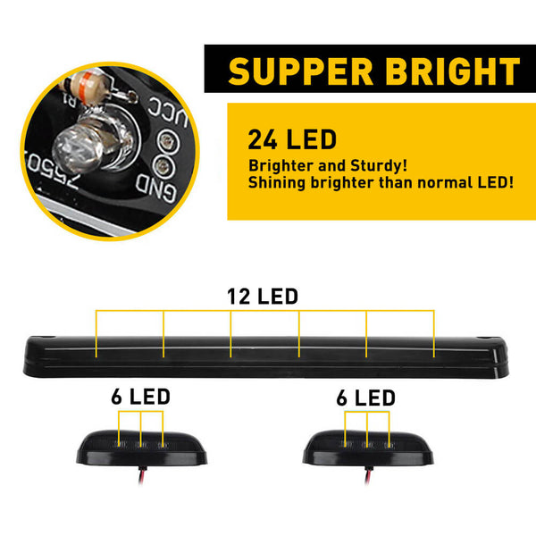 Smoked Len LED Truck Cab Light Kit Fits 07-21 Silverado and Sierra 2500HD 3500HD