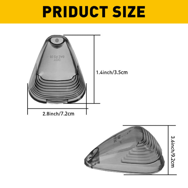 Smoked Len White Light LED Truck Cab Light for 99-16 Ford E150-450 and F250-750 Super Duty Pickup Trucks