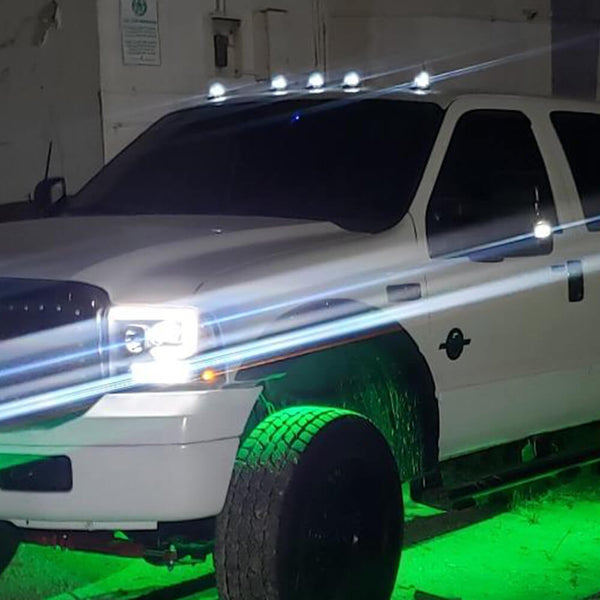 Smoked Len White Light LED Truck Cab Light for 99-16 Ford E150-450 and F250-750 Super Duty Pickup Trucks