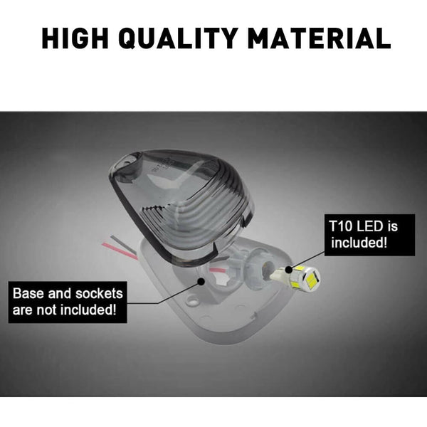 Smoked Len White Light LED Truck Cab Light for 99-16 Ford E150-450 and F250-750 Super Duty Pickup Trucks