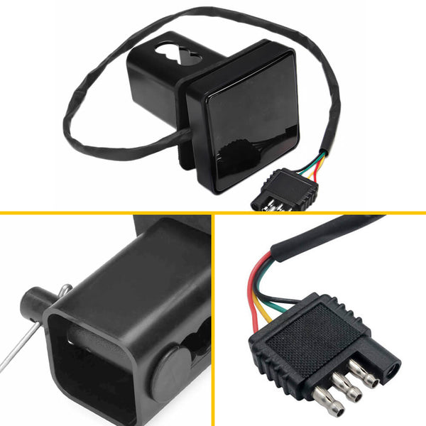 Smoked Shell 15pcs LED Brake Light Trailer Hitch Cover (1 pack)