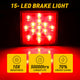 Smoked Shell 15pcs LED Brake Light Trailer Hitch Cover (1 pack)