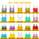 Standard & Mini Size 220 Pieces Car Fuses Assortment Kit, and 12-Way Blade Car Fuse Box with Waterproof Cover (with 24pcs Fuse), Replacement Fuses for Universal Vehicle
