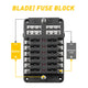 Standard & Mini Size 220 Pieces Car Fuses Assortment Kit, and 12-Way Blade Car Fuse Box with Waterproof Cover (with 24pcs Fuse), Replacement Fuses for Universal Vehicle