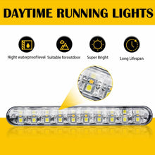 2x Feux Diurnes LED 30 LED Voiture 12V Avec Clignotants - Lumière Blanche Et Orange - Barre LED DRL Universelle