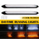 Universal LED Daytime Running Lights Strips White Light Turn Signal Yellow Flow-15.5/23.5/27.5/34.5cm